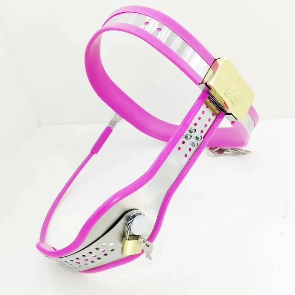 BDSM Chastity Belt for Women - Pink - image 3
