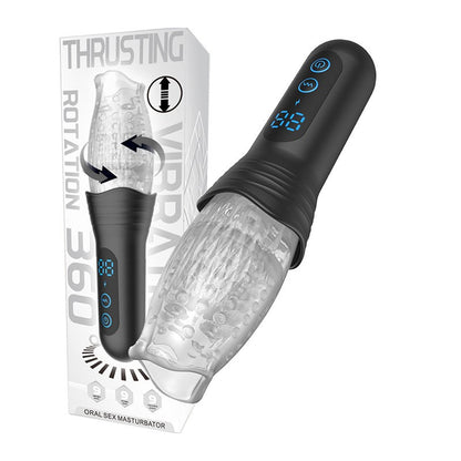 3000 Version Rotating Vibrating Blowjob Men Masturbator - B - image 5