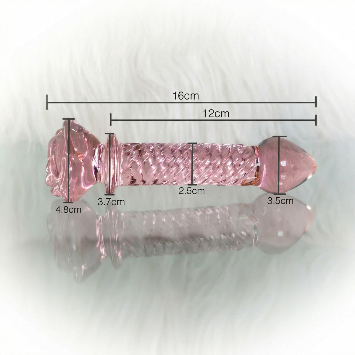 Pink Rose Glass Dildo - image 8