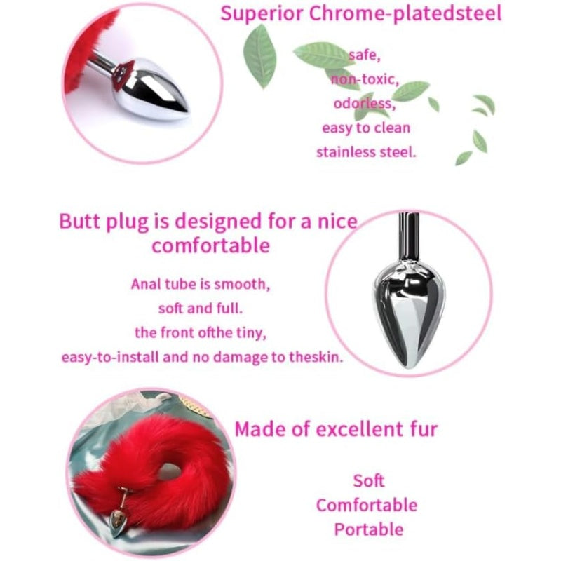 False Fox Tail Metal Butt Plug Anal Toy - image 2
