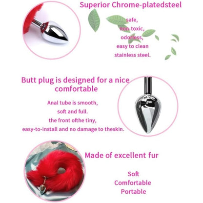 False Fox Tail Metal Butt Plug Anal Toy - image 2
