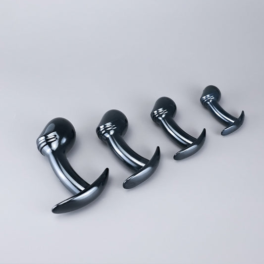 4-Piece TPE Anal Plug Set - Black - image 1