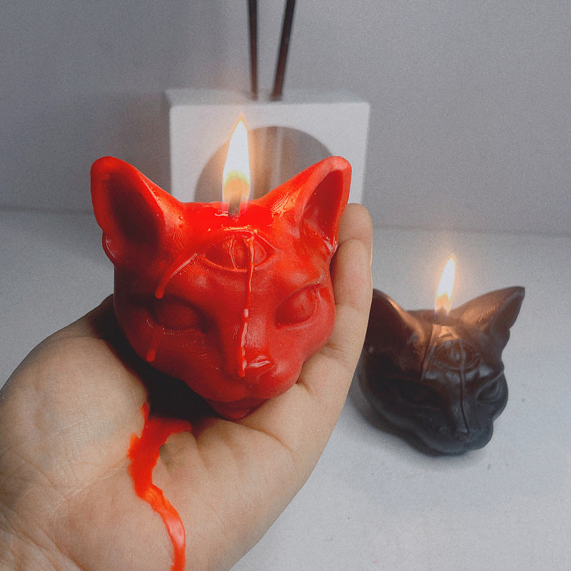 Garden Fragrance Three-eyed Cat Candle - image 4