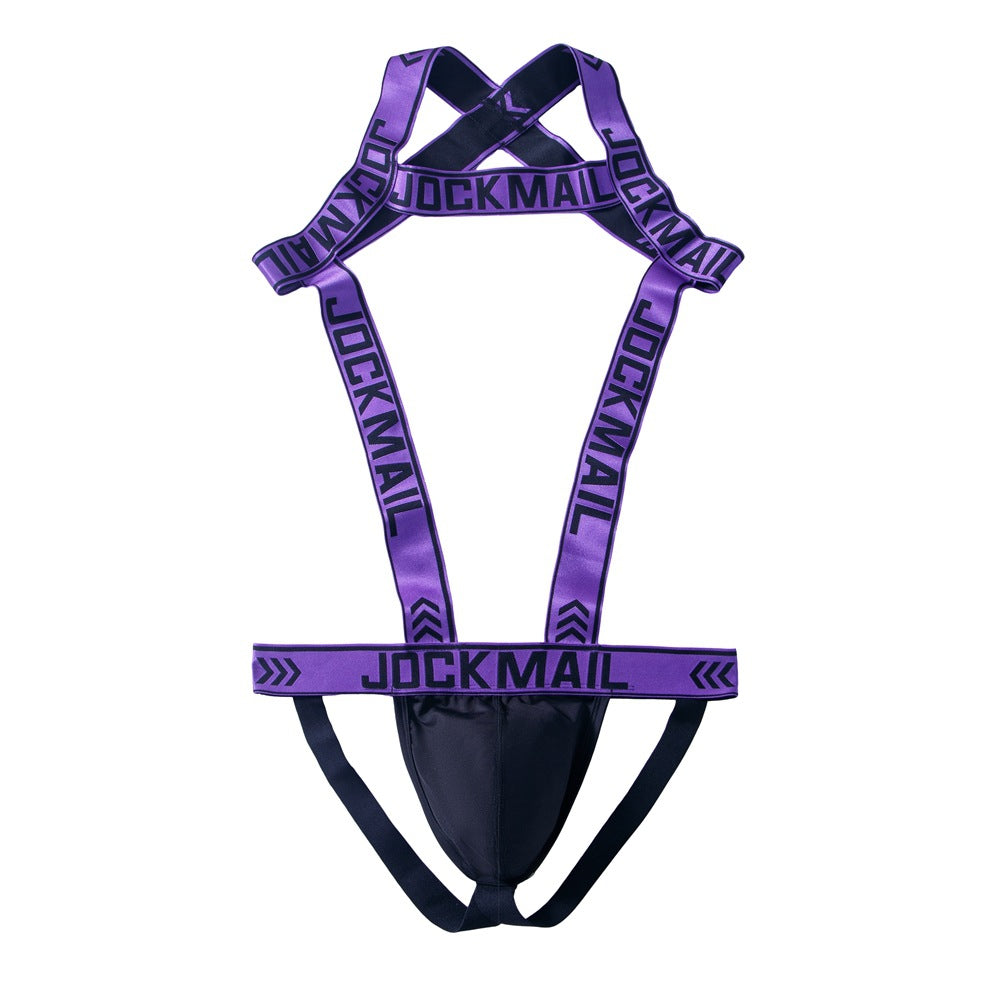 Jockmail Mens Harness With Jockstrap Bodysuit - Purple - XL - image 8