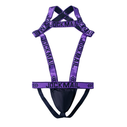 Jockmail Mens Harness With Jockstrap Bodysuit - Purple - XL - image 8
