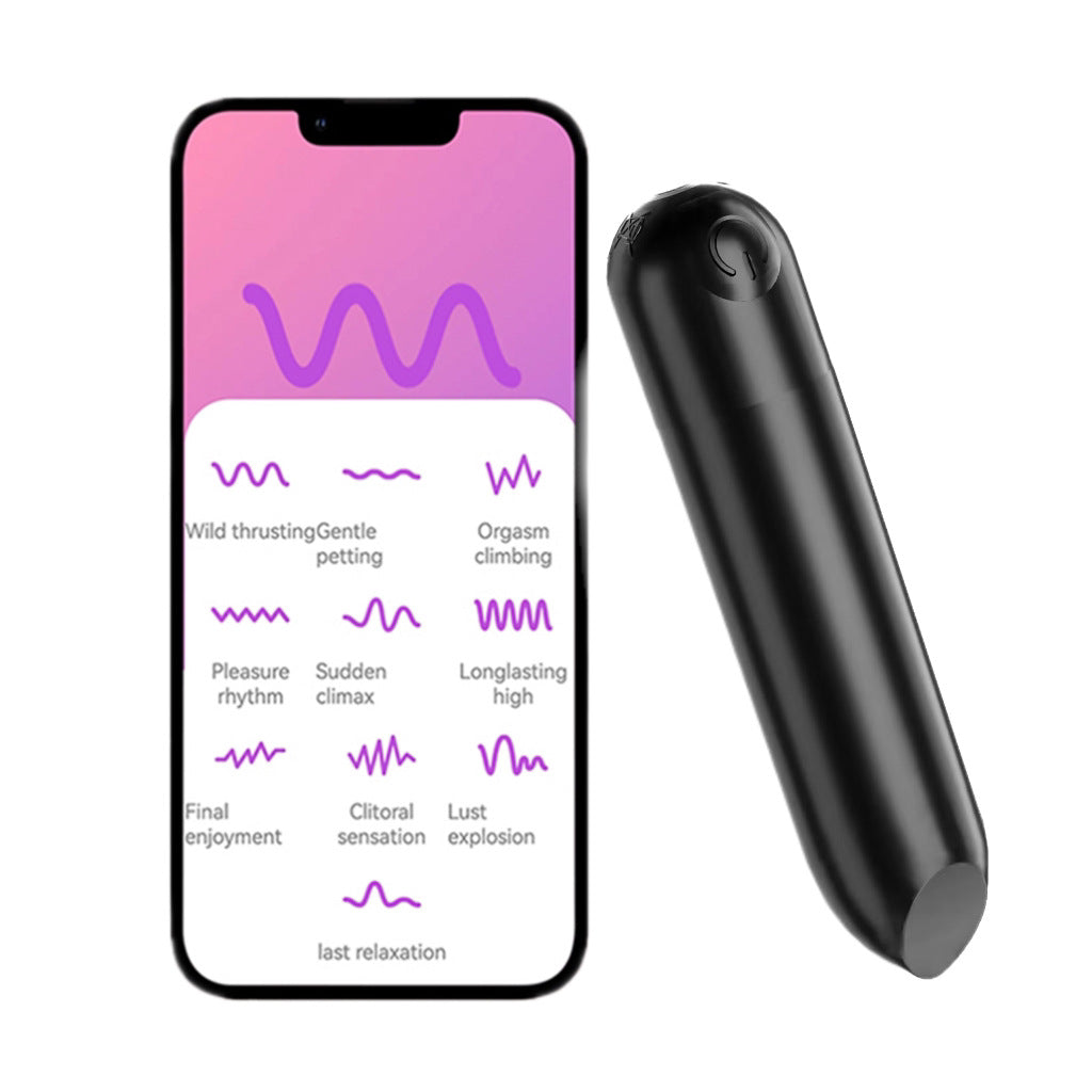 APP Remote Control Bullet Vibrator with 10 Vibration Modes - Black - image 0