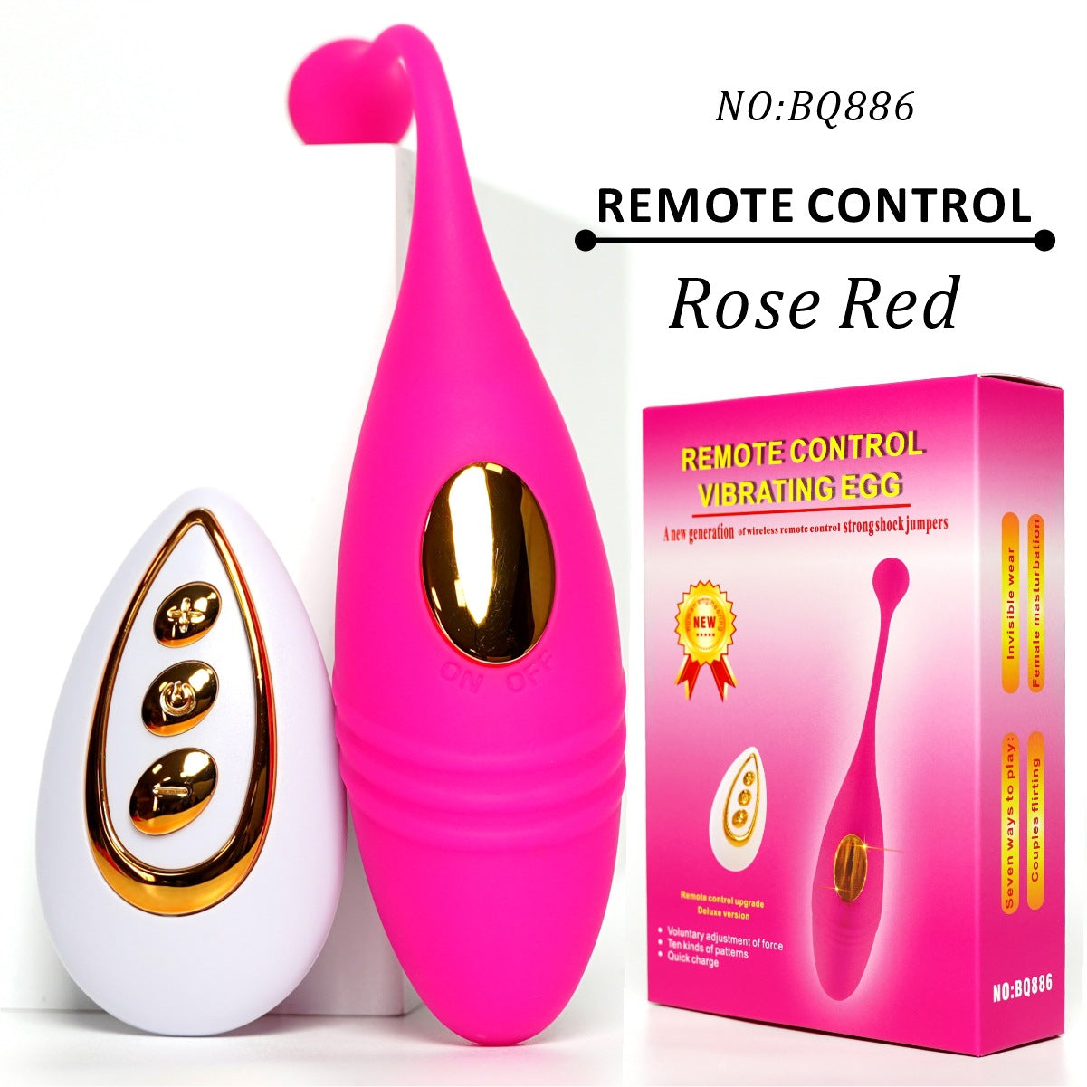 VibePulse Duo – Wireless Ribbed Egg Vibrator - Rose - Remote Control - image 9