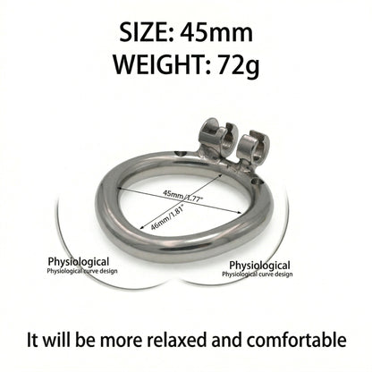 Stainless Steel Male Chastity Cage with Secure Lock - 45mm - image 4