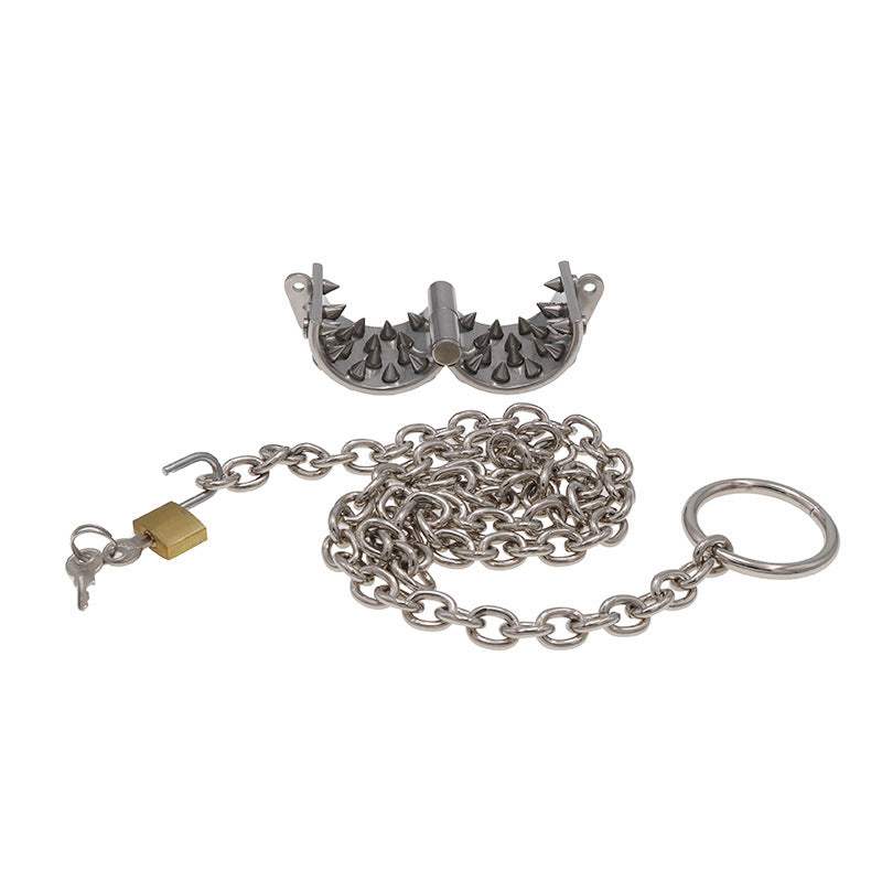 Stainless Steel Ring Testicle Ring with Spikes and Chain - image 1