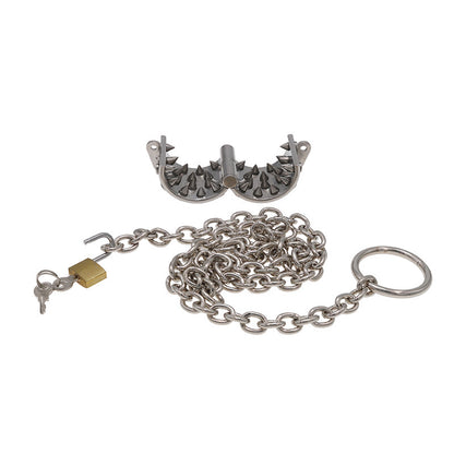 Stainless Steel Ring Testicle Ring with Spikes and Chain - image 1