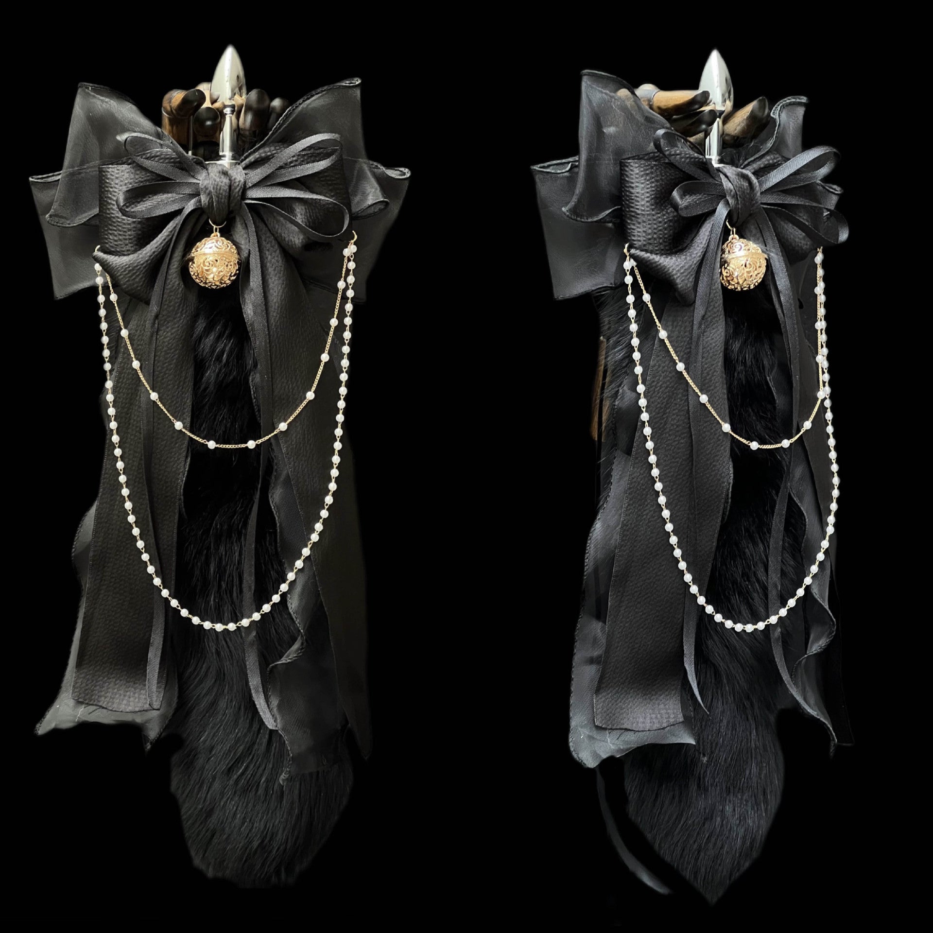 Luxury Fox Tail Plug Set – 15.7" Plush Tail With Pearl Chain & Interchangeable Plug Heads - image 10