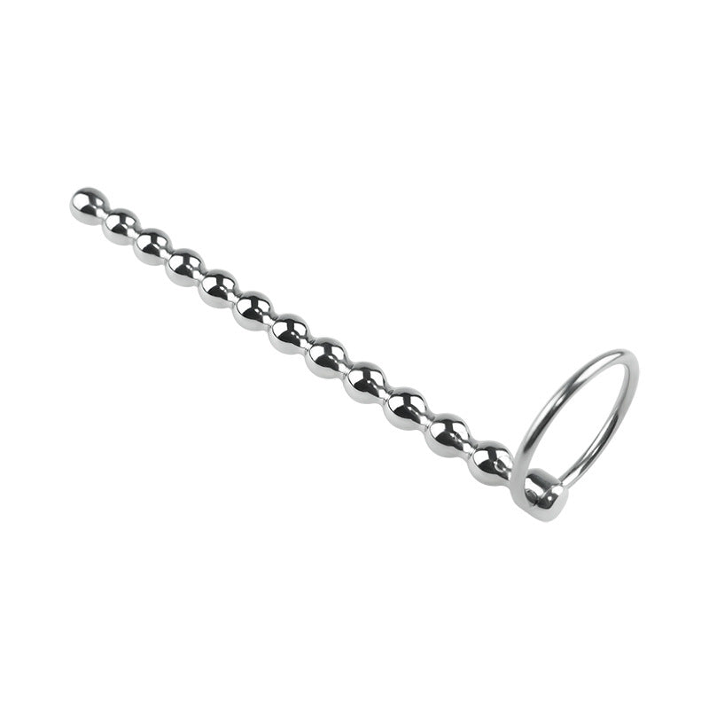 5.9''  Stainless Steel Beaded Urethral Plug With Dual Ring - image 0