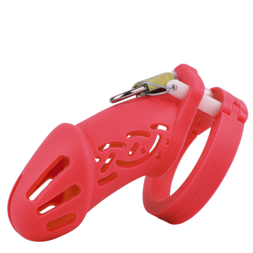 Silicone Colored Chastity Lock CB6000s - Red - Long - image 6