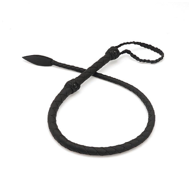Crimson Dragon Tail Vegan Leather Whip - Black - image 0
