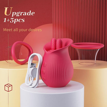 3in1 Rose Sex Toy With 2 Suction Cups - image 2