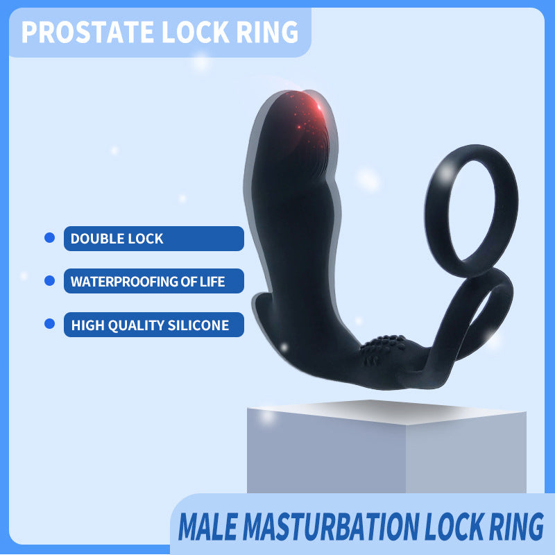 Remote Vibration Butt Plug With Double Cock Ring - image 1