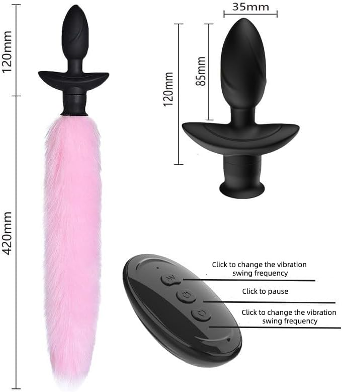 Vibrating Foxy Tail Silicone Anal Plug - image 7