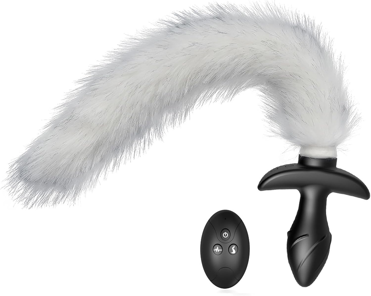 Butt Plug Fox Tail with Remote Control  - White - image 4