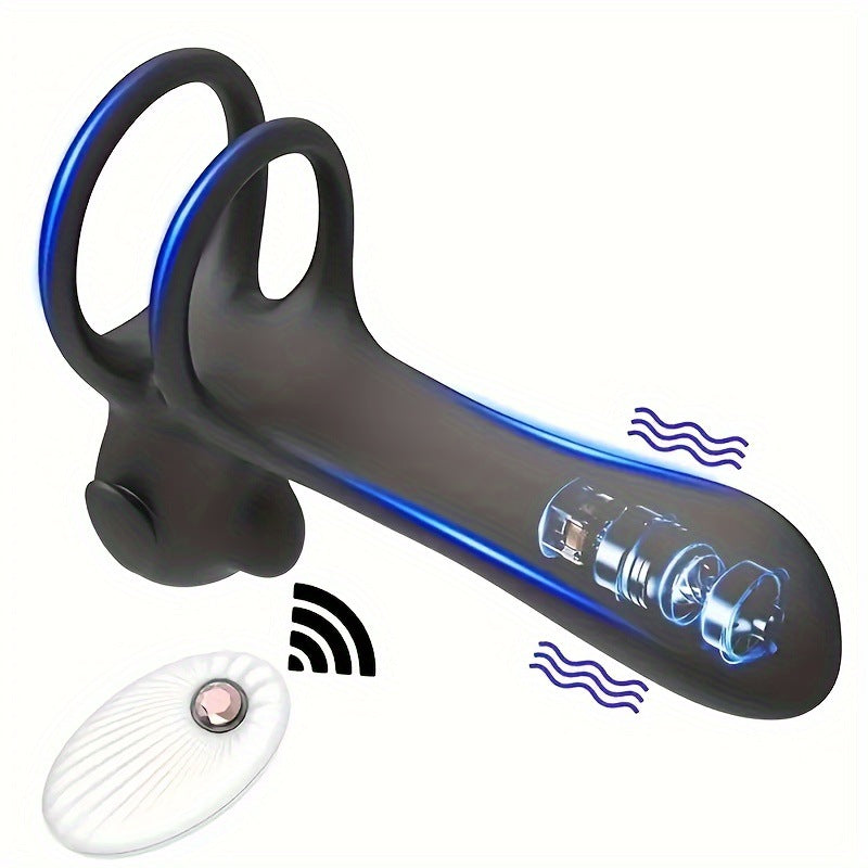Vibrating Dual Cock Ring Butt Plug with G Spot Massager - image 2