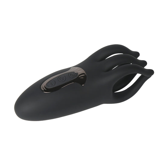 6-Finger Glans Massager with 10 Vibration Modes - Black - image 0