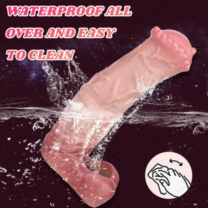 Realistic Penis Sleeve Extender With Secure Scrotum Ring - image 8