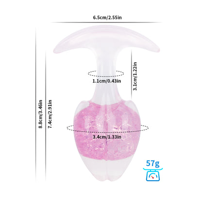 Crystal Vault Glass-Embedded Silicone Plug - Pink - S - image 22