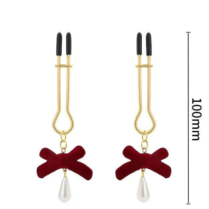 Berry Bliss Nipple Clamps With Dangling Bead - image 0