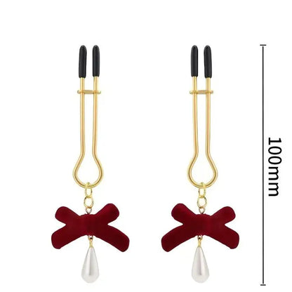 Berry Bliss Nipple Clamps With Dangling Bead - image 0