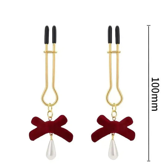 Berry Bliss Nipple Clamps With Dangling Bead - image 0