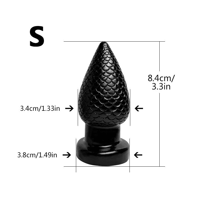 Textured Silicone Butt Plug  - Black S - image 5