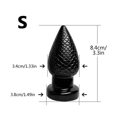 Textured Silicone Butt Plug  - Black S - image 5