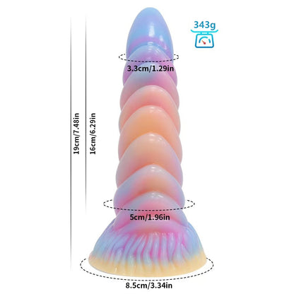 7.48'' Anal Glow In The Dark Dildo with Suction Cup - Multicolor - image 2