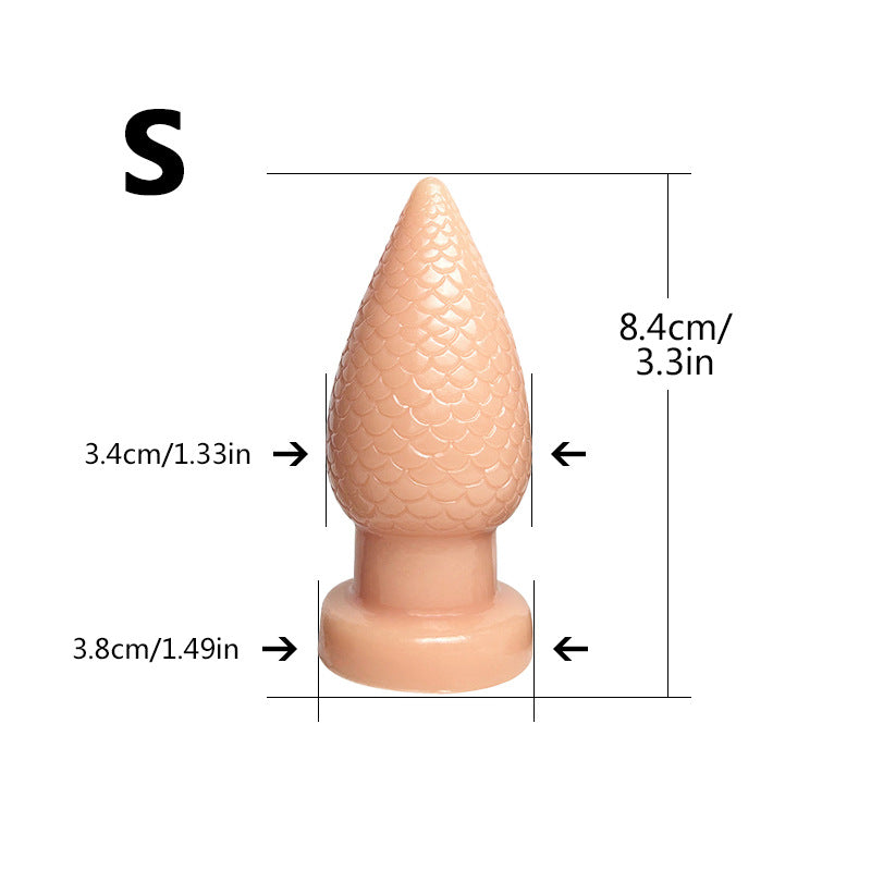 Textured Silicone Butt Plug  - Flesh Tone S - image 11