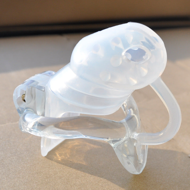 Chastity Cage with Inner Spikes - Clear 55mm Ring - image 7