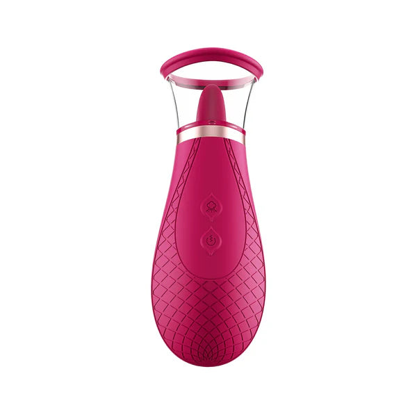 Silicone Nipple Clit Sucking Licking Vibrator - Purple - image 6