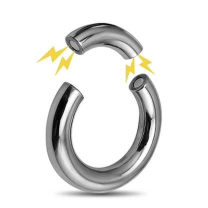 Magnetic Stainless Steel Ball Stretcher Weight Man Enhancer Chastity Ring - image 3