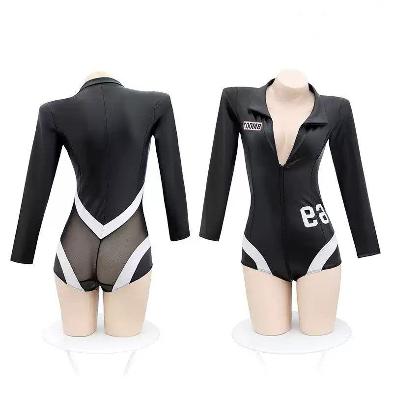 Sexy Motorcycle Patent Leather Lingerie - Black - One Size - image 0
