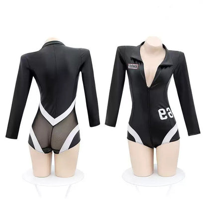 Sexy Motorcycle Patent Leather Lingerie - Black - One Size - image 0