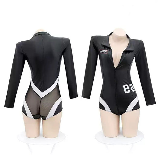 Sexy Motorcycle Patent Leather Lingerie - Black - One Size - image 0