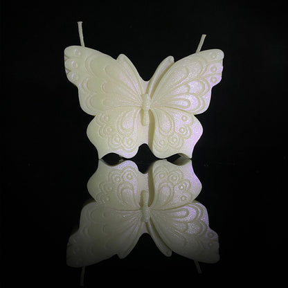 Butterfly-shaped Low-temperature Candle - White - image 3