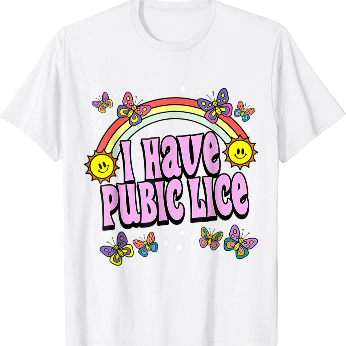 I Have Pubic Lice Retro Offensive Inappropriate Meme T-Shirt - White - XXXL - image 5
