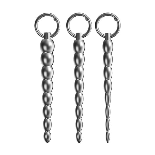 Stainless Steel Beaded Urethral Sound – Gradual Size Trainer for Deep Stretching & Intense Play - image 0
