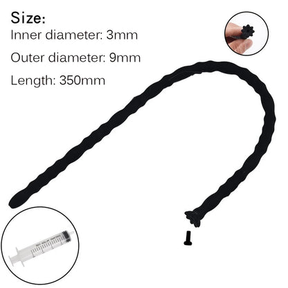  Silicone Hollow Urethra Sound To Stimulate The Plunger Masturbation - Black-9mm-syringe - image 11