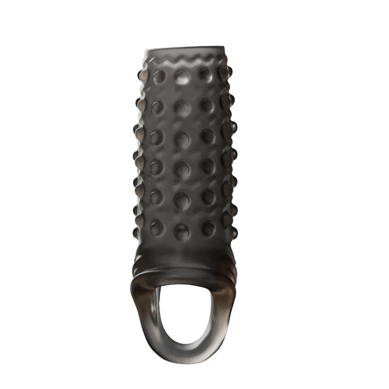 Reusable Silicone Penis Sleeve Glans Penis Enlarger Extender - Bump - Black - image 9