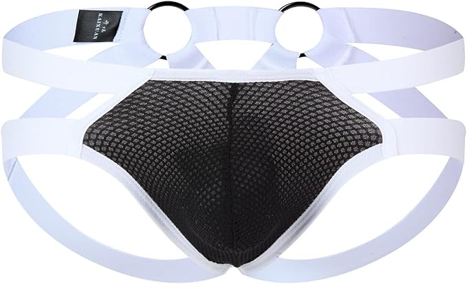 Men's Ventilated Jock Strap - Black - XL - image 4