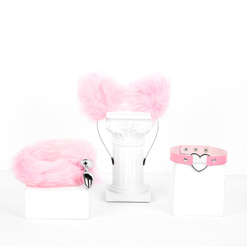 Three-piece Fox Tail Costume Set - Pink - image 6