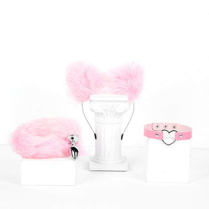 Three-piece Fox Tail Costume Set - Pink - image 6