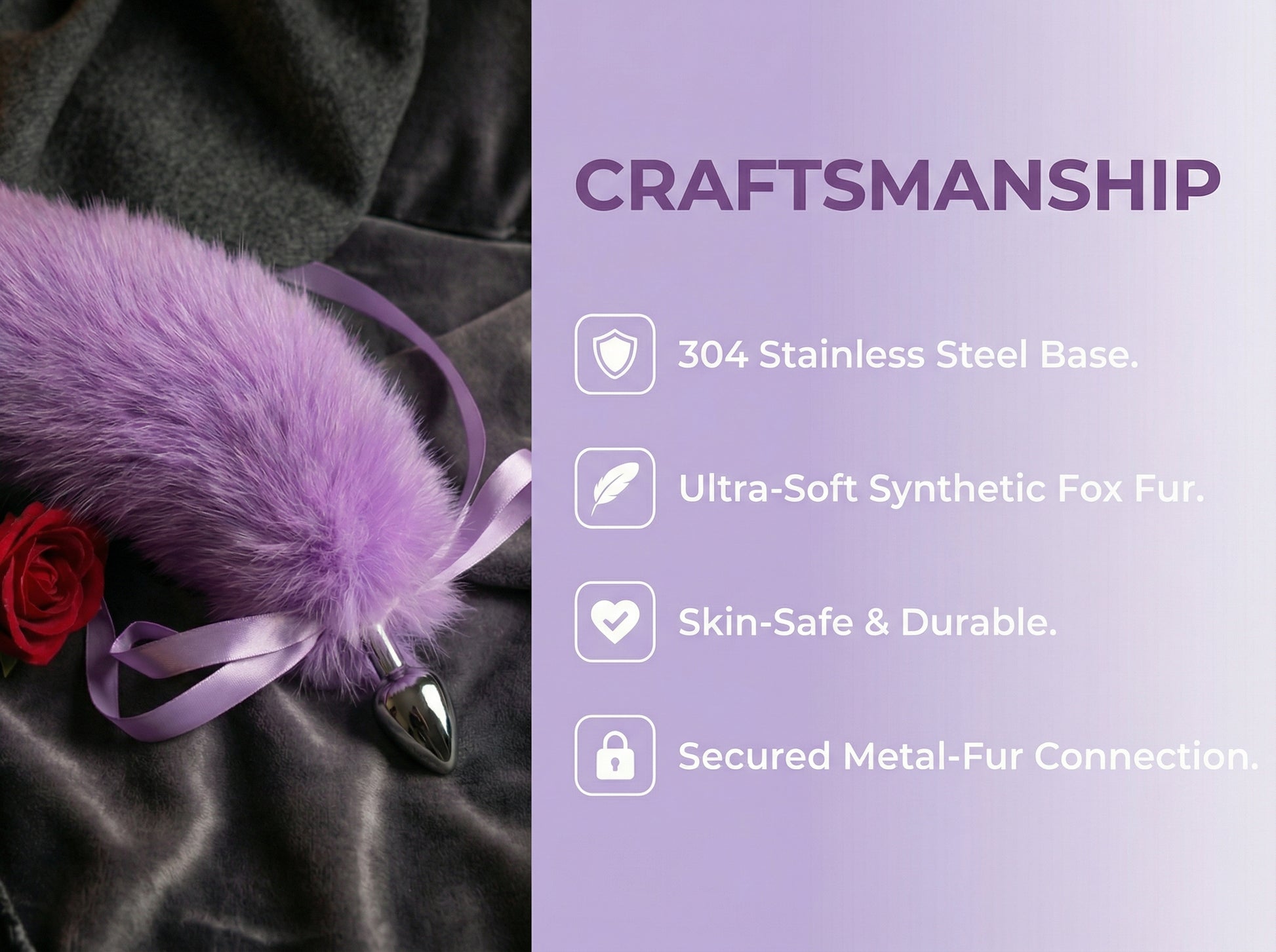 15'' Lavender Fox Tail Plug Set - image 5