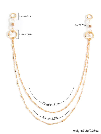 Pearl Hoop Pendant Metal Nipple Chain - image 1