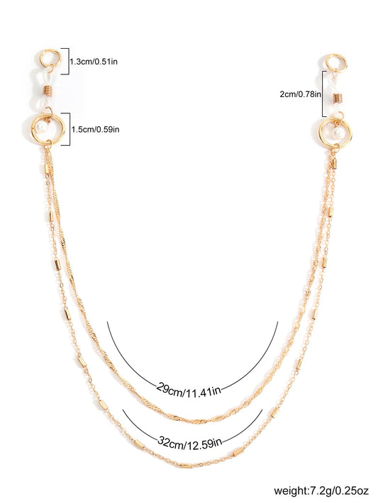 Pearl Hoop Pendant Metal Nipple Chain - image 1